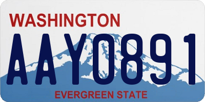 WA license plate AAY0891