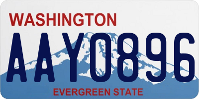WA license plate AAY0896