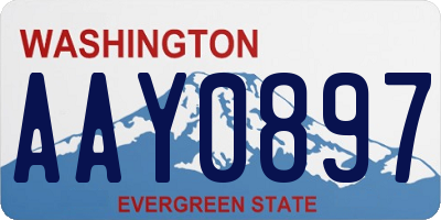 WA license plate AAY0897