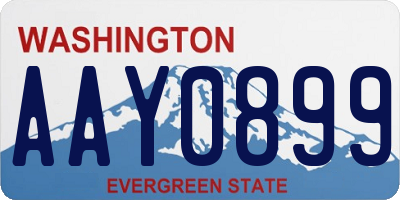 WA license plate AAY0899