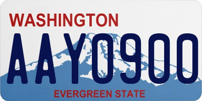 WA license plate AAY0900