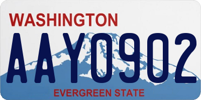 WA license plate AAY0902