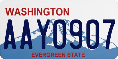 WA license plate AAY0907