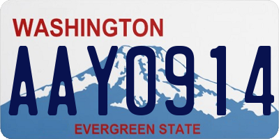 WA license plate AAY0914