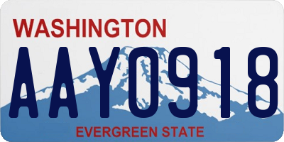 WA license plate AAY0918