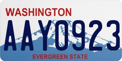 WA license plate AAY0923
