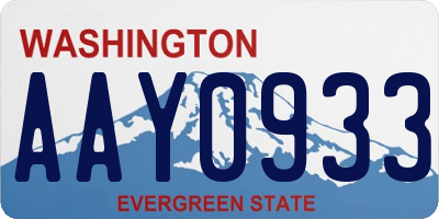 WA license plate AAY0933