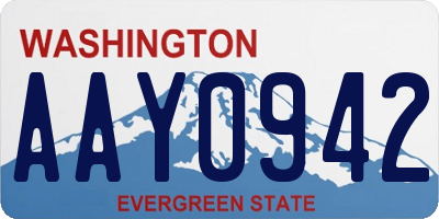 WA license plate AAY0942