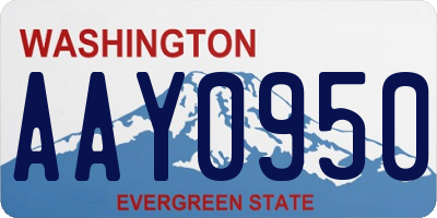 WA license plate AAY0950