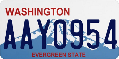 WA license plate AAY0954