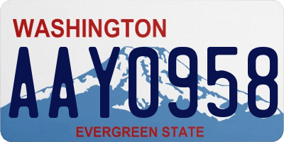 WA license plate AAY0958