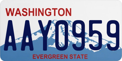 WA license plate AAY0959
