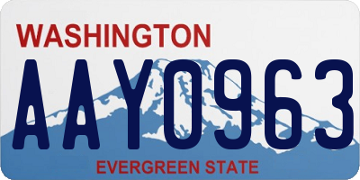 WA license plate AAY0963