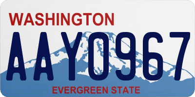 WA license plate AAY0967
