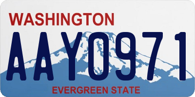 WA license plate AAY0971