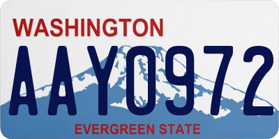 WA license plate AAY0972