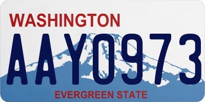 WA license plate AAY0973