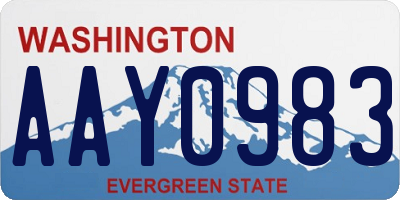 WA license plate AAY0983