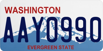 WA license plate AAY0990