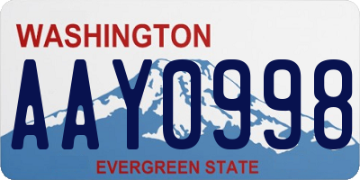 WA license plate AAY0998
