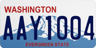 WA license plate AAY1004