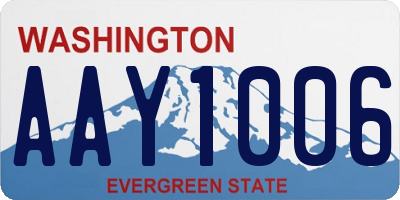 WA license plate AAY1006