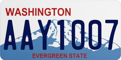 WA license plate AAY1007