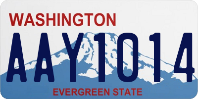 WA license plate AAY1014