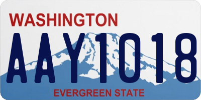 WA license plate AAY1018