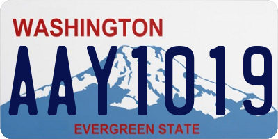 WA license plate AAY1019