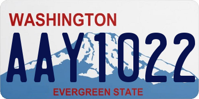 WA license plate AAY1022
