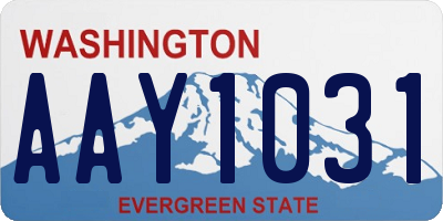WA license plate AAY1031