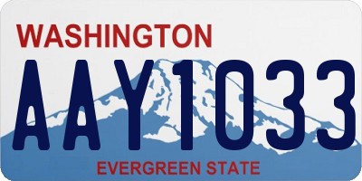 WA license plate AAY1033