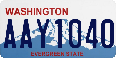 WA license plate AAY1040