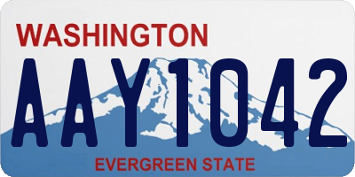 WA license plate AAY1042
