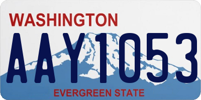 WA license plate AAY1053