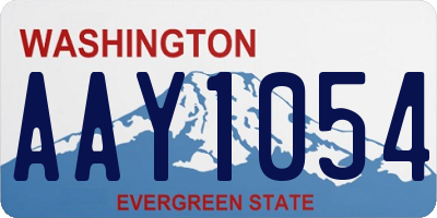 WA license plate AAY1054