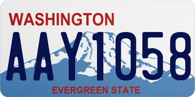 WA license plate AAY1058