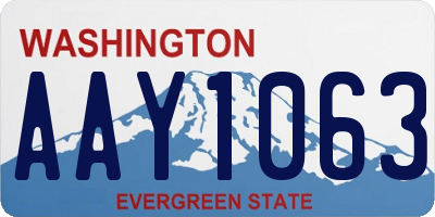 WA license plate AAY1063