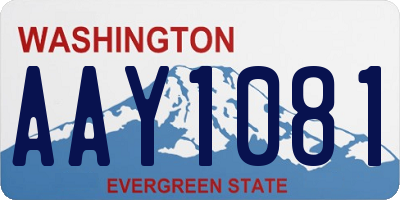 WA license plate AAY1081