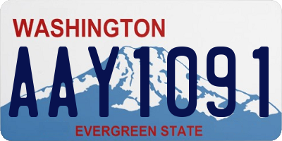 WA license plate AAY1091