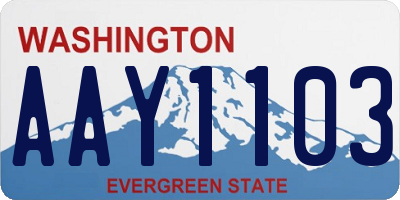 WA license plate AAY1103