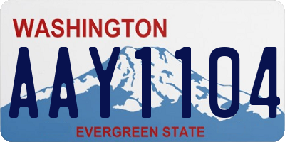 WA license plate AAY1104