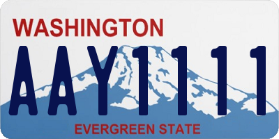 WA license plate AAY1111