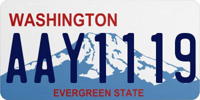 WA license plate AAY1119