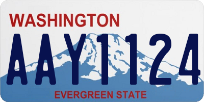 WA license plate AAY1124