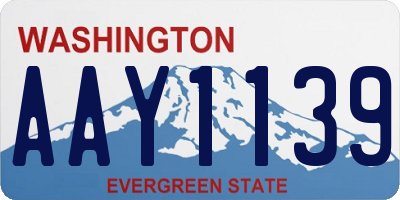 WA license plate AAY1139
