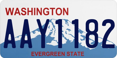 WA license plate AAY1182