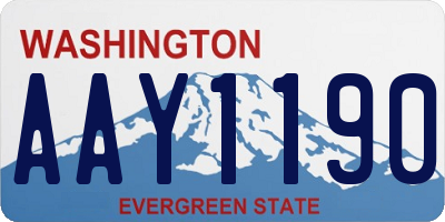 WA license plate AAY1190