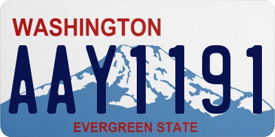 WA license plate AAY1191